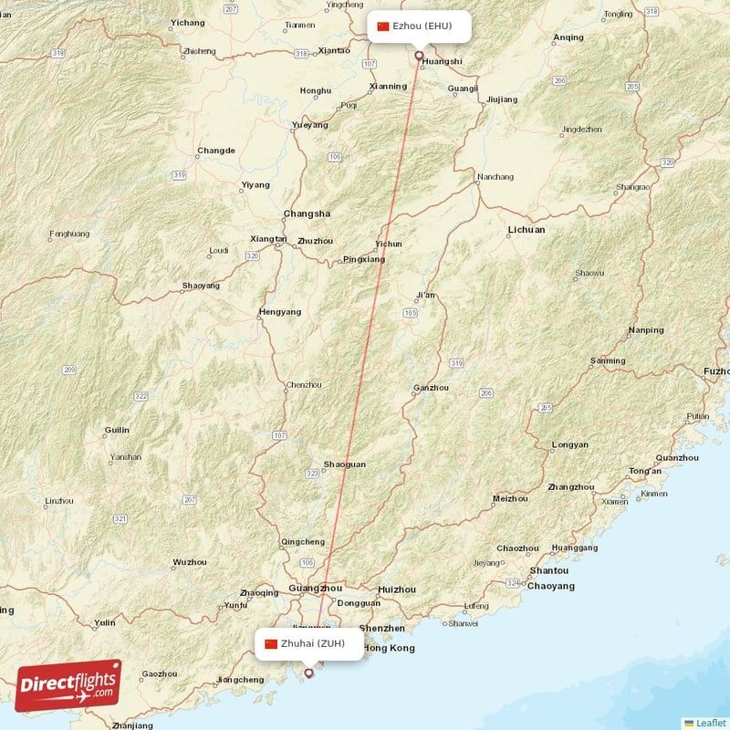 EHU - ZUH route map