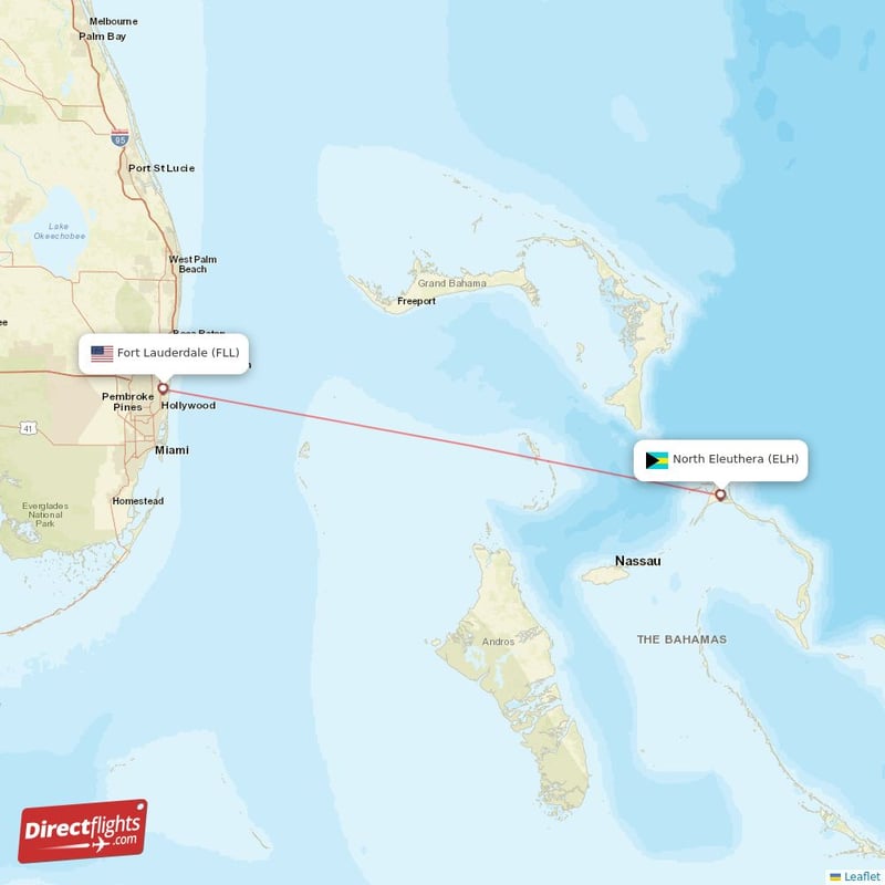 Direct flights from North Eleuthera to Fort Lauderdale, ELH to FLL non ...