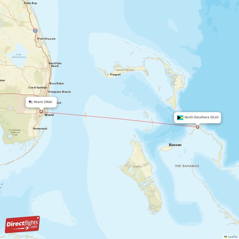 Direct flights from North Eleuthera to Miami, ELH to MIA non-stop ...