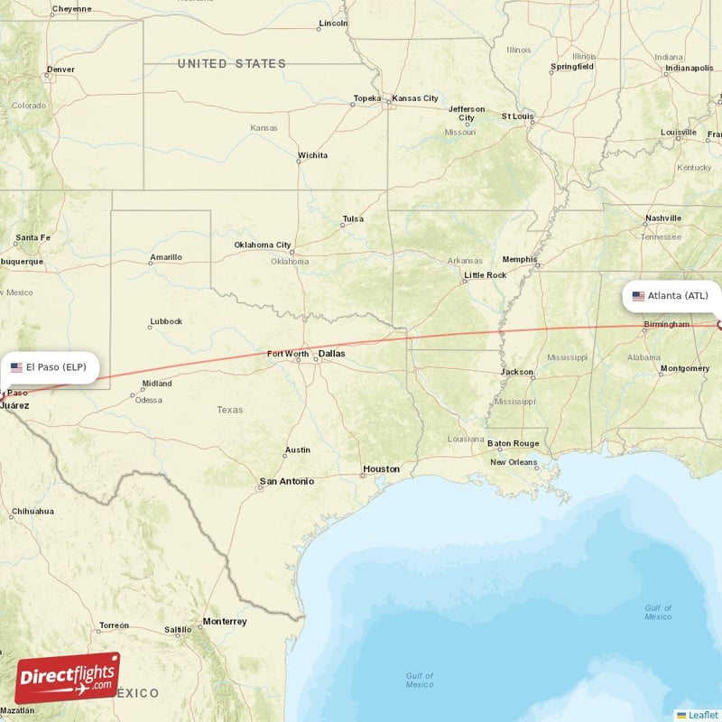 ELP - ATL route map