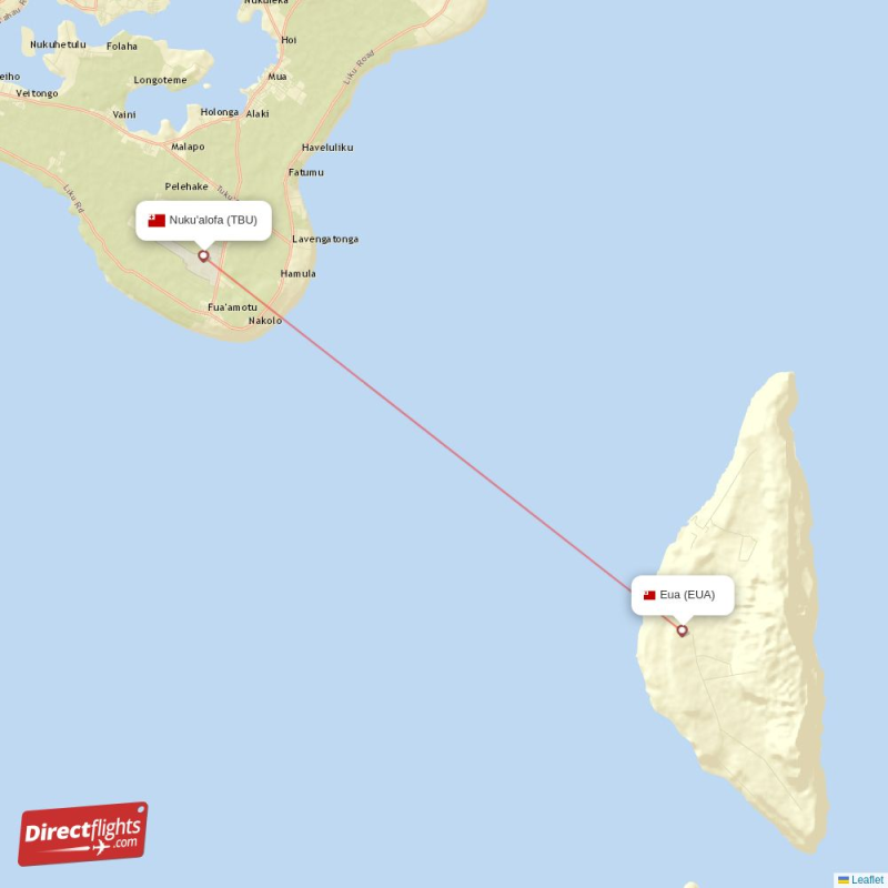 EUA - TBU route map