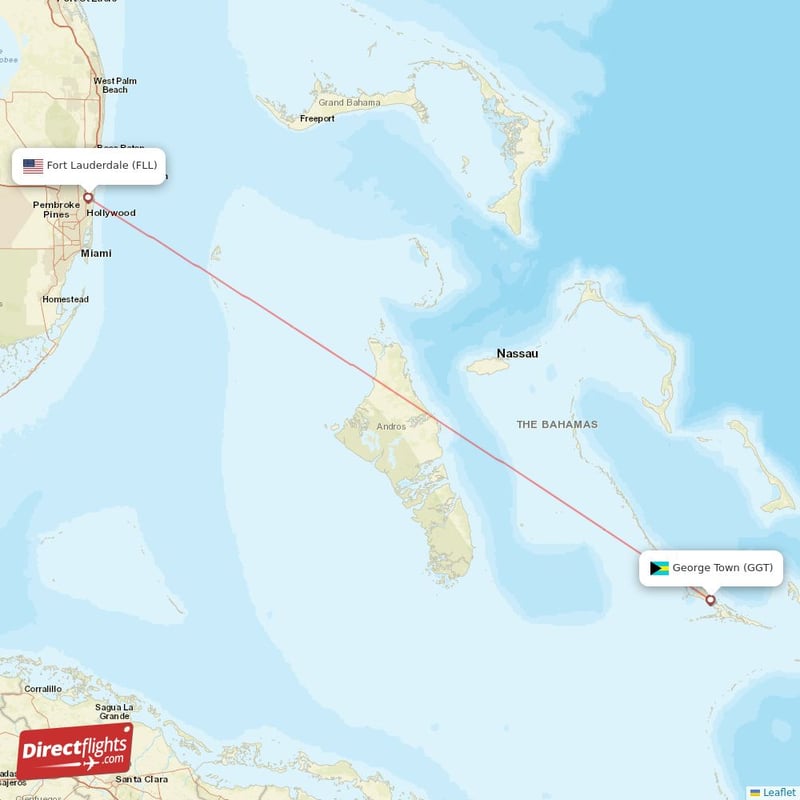 Direct flights from Fort Lauderdale to George Town, FLL to GGT non-stop ...