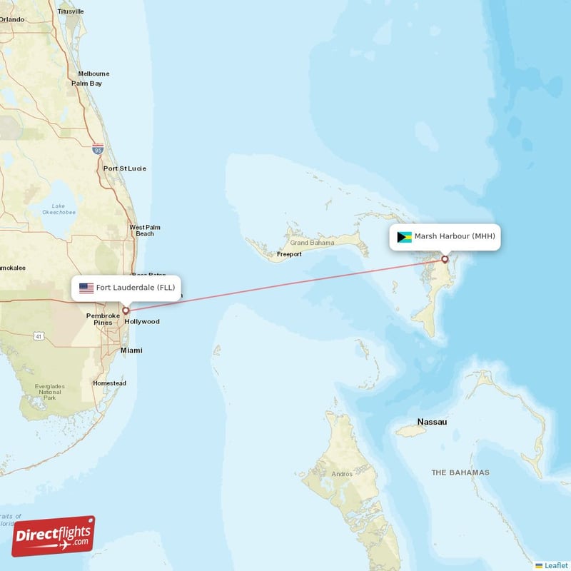 FLL - MHH route map
