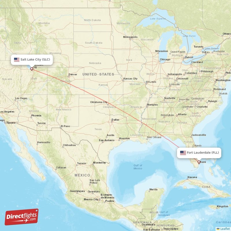 FLL - SLC route map