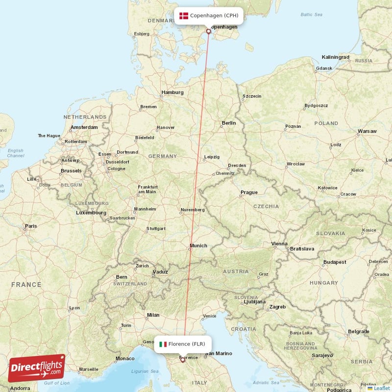 FLR - CPH route map