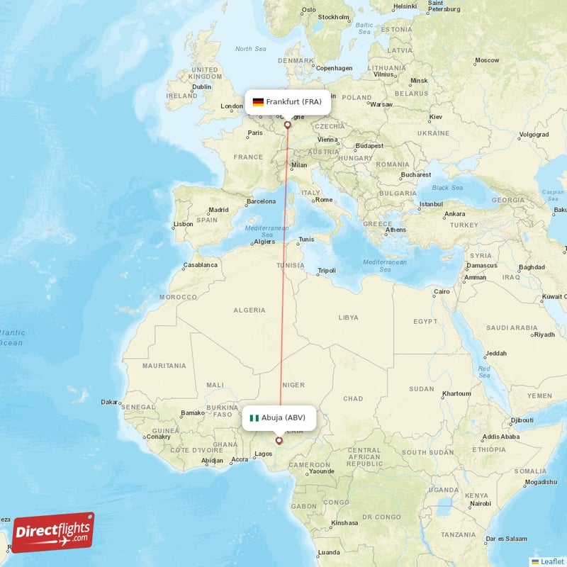 FRA - ABV route map