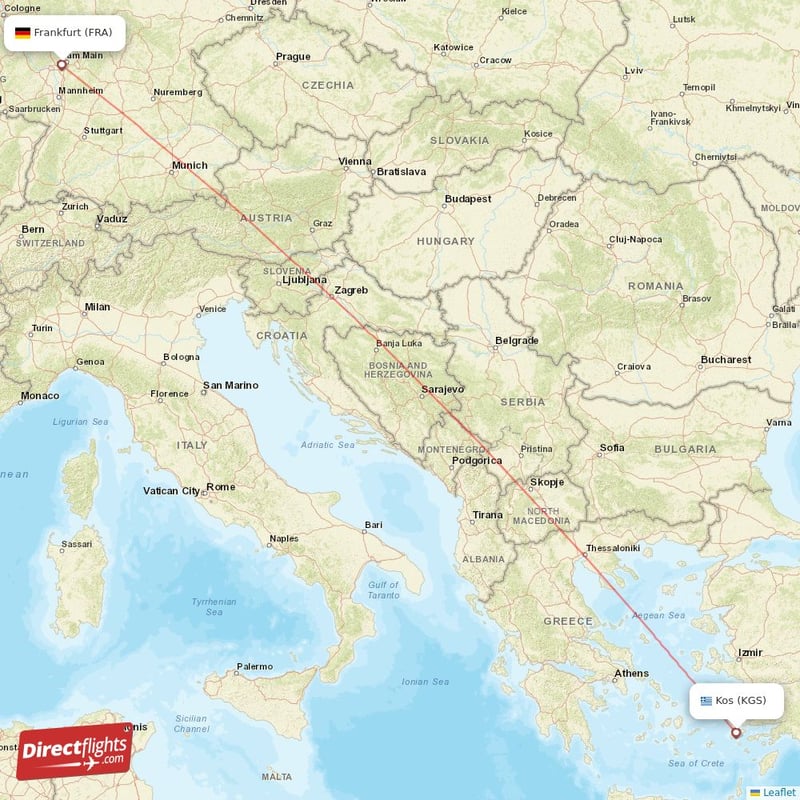 FRA - KGS route map