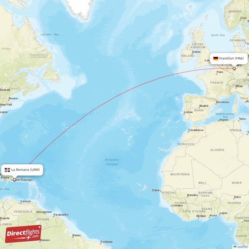 Flugdauer Von Frankfurt Nach La Romana www.directflights.com