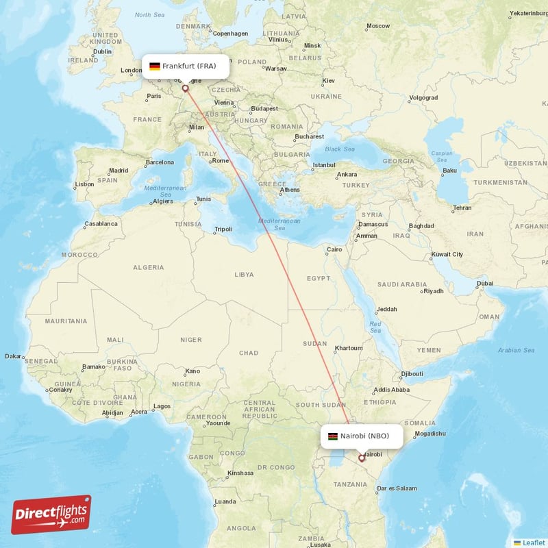 FRA - NBO route map
