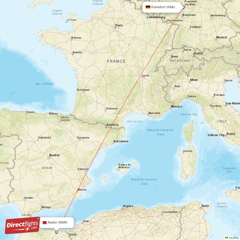 FRA - NDR route map