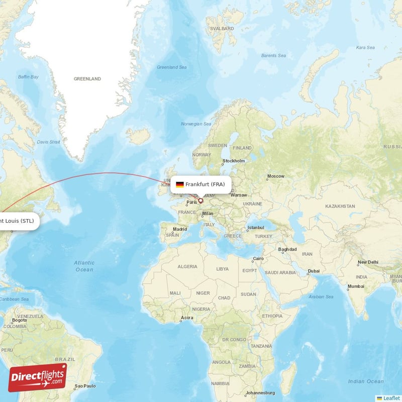 FRA - STL route map