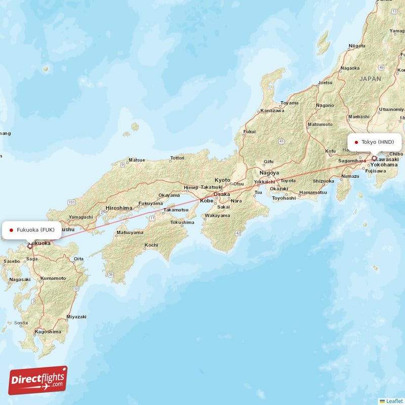 FUK - HND route map