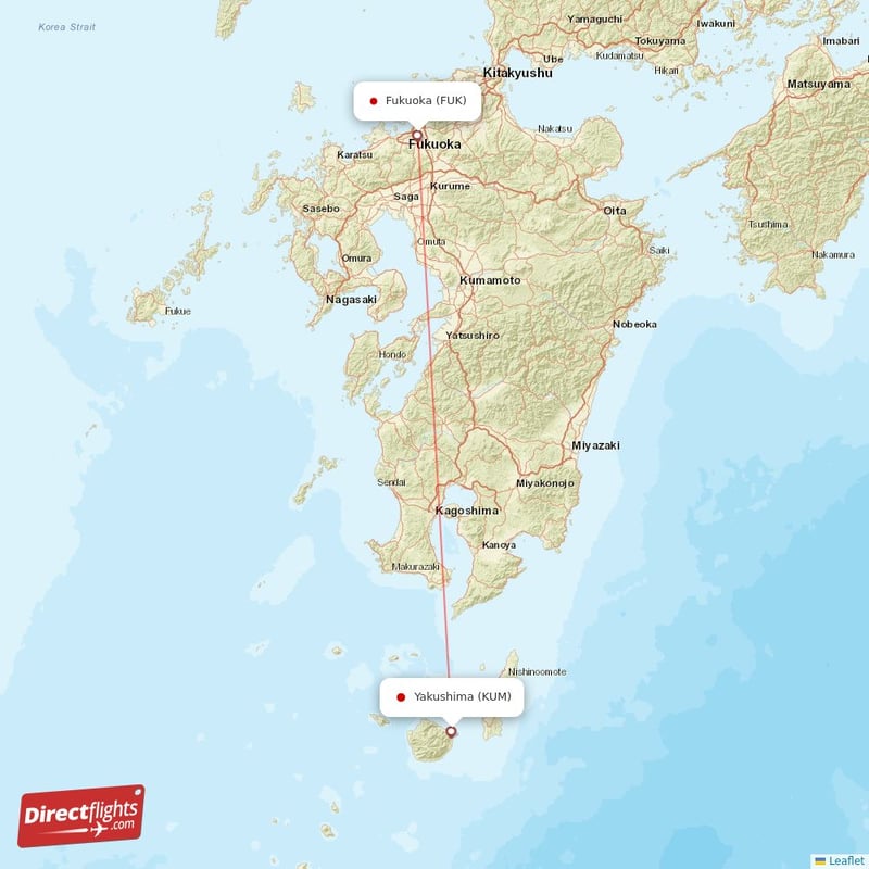 FUK - KUM route map