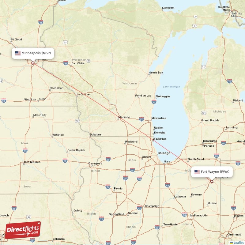 FWA - MSP route map