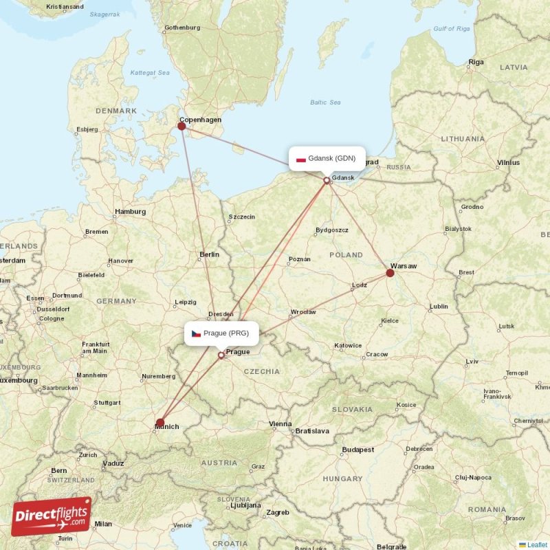 GDN - PRG route map