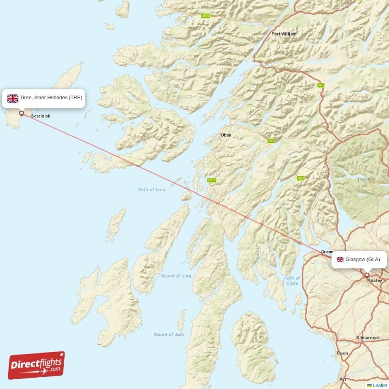 Direct flights from Glasgow to Tiree, Inner Hebrides, GLA to TRE non ...