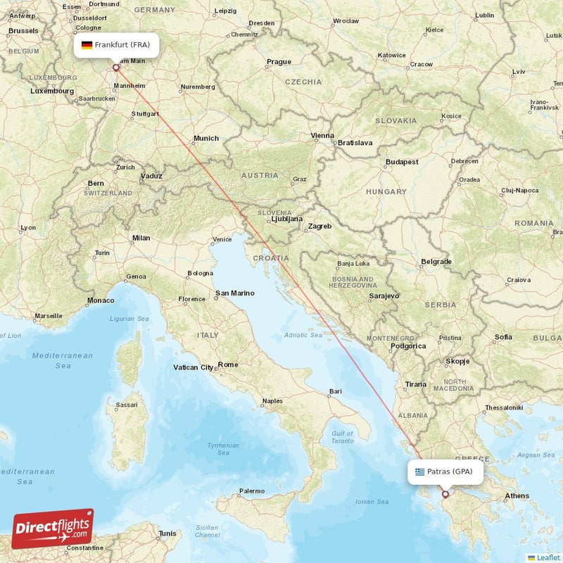 GPA - FRA route map