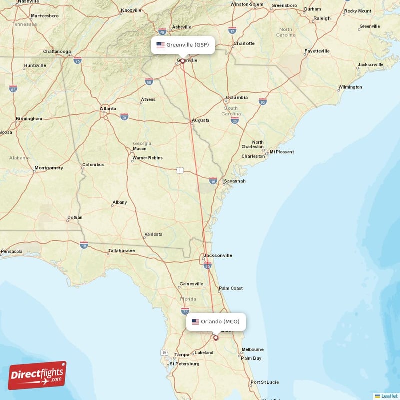 Direct flights from Greenville to Orlando GSP to MCO non stop