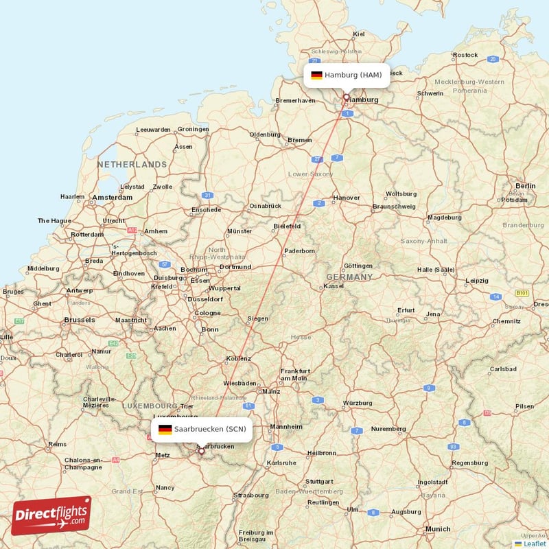 HAM - SCN route map