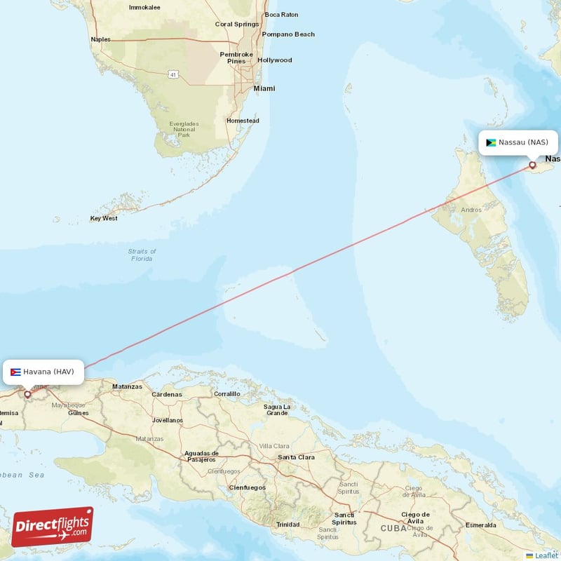 HAV - NAS route map