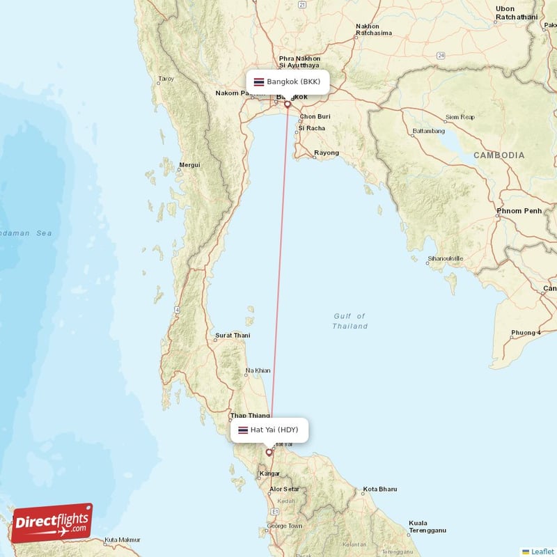 HDY - BKK route map