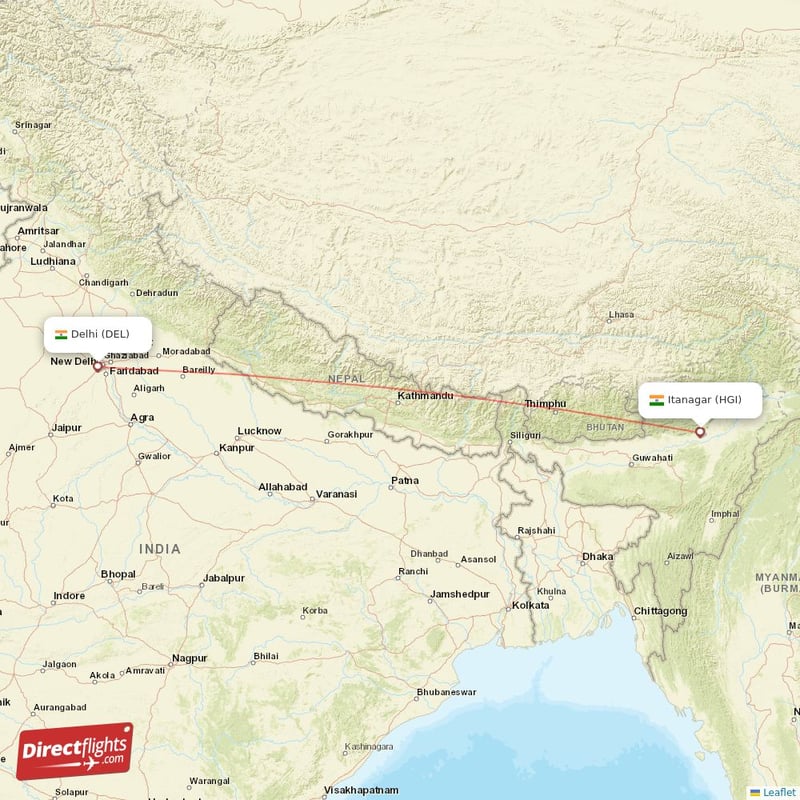 HGI - DEL route map