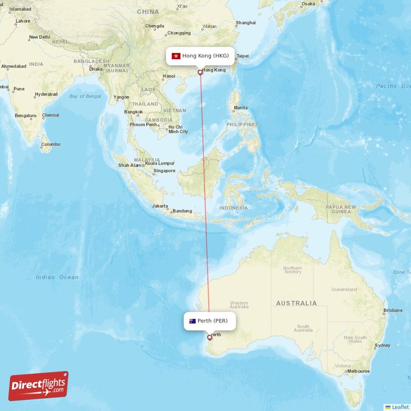 Direct flights from Hong Kong to Perth HKG to PER non stop