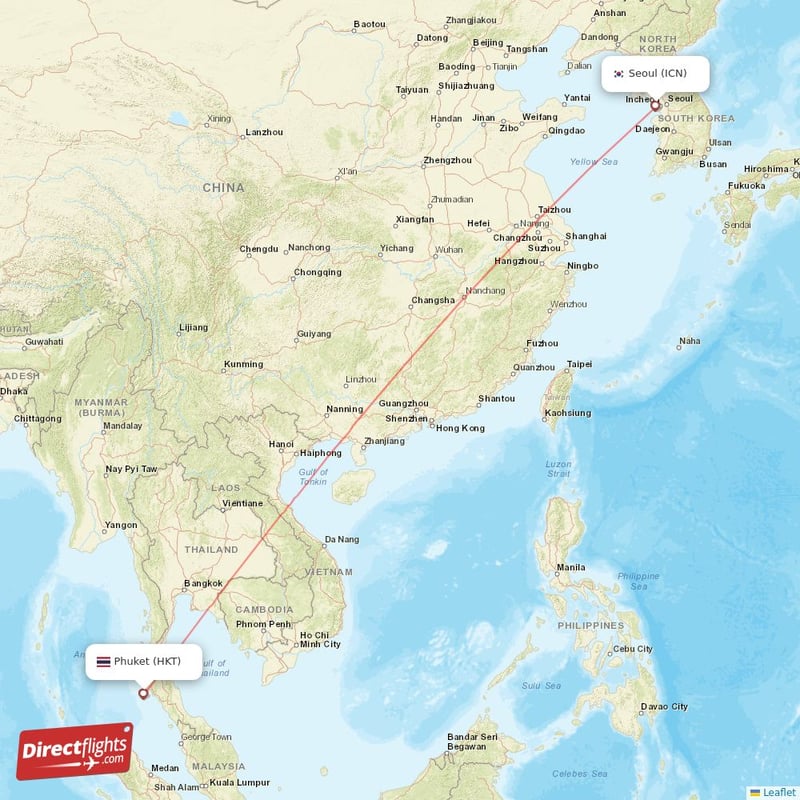 HKT - ICN route map
