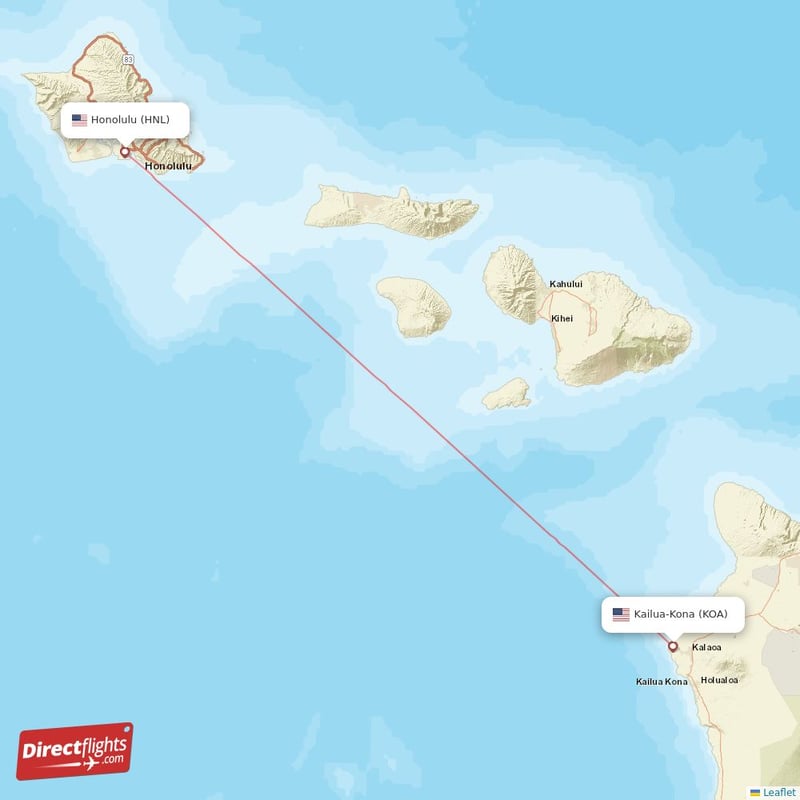 HNL - KOA route map