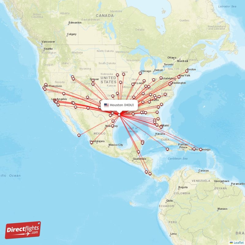 Direct flights from Houston - 78 destinations - HOU, USA ...