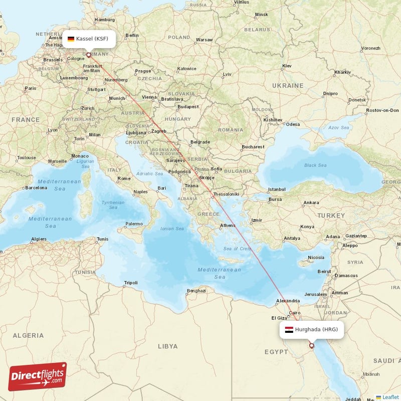 HRG - KSF route map