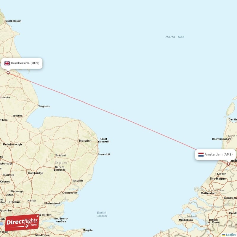 Direct flights from Humberside to Amsterdam HUY to AMS non stop