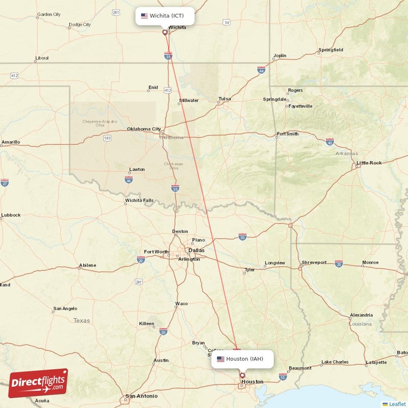 IAH - ICT route map