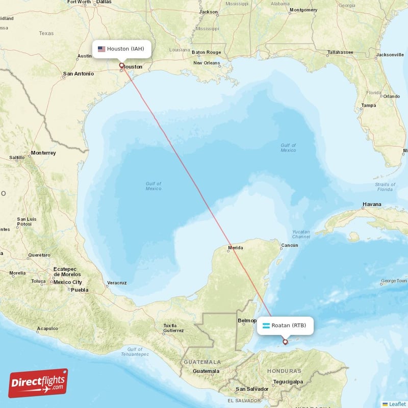 Direct flights from Houston to Roatan IAH to RTB non stop