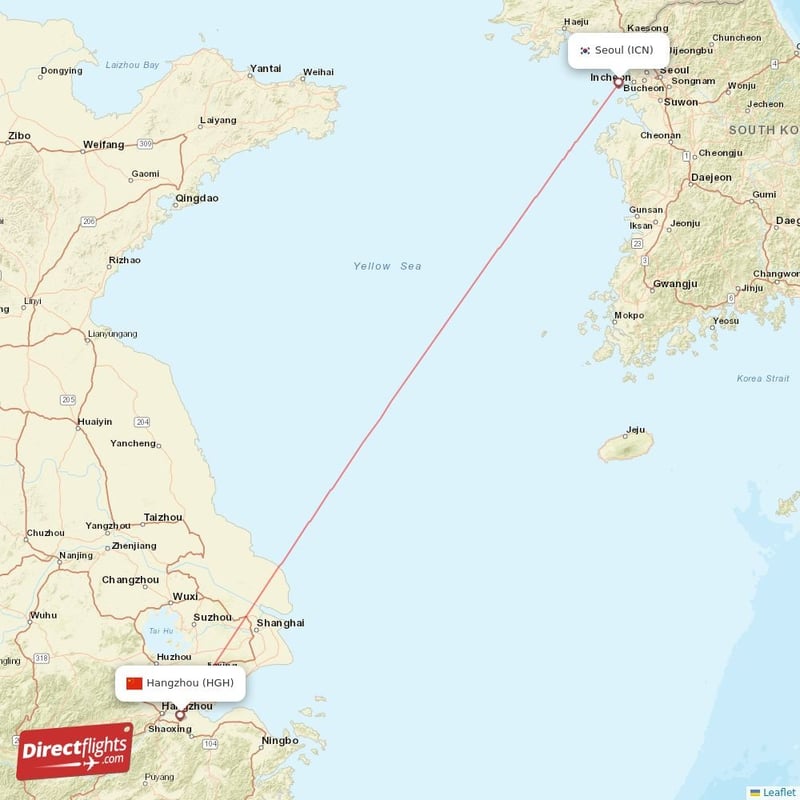 ICN - HGH route map