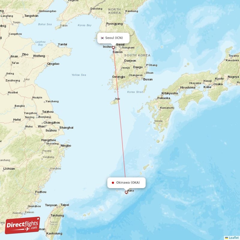 ICN - OKA route map