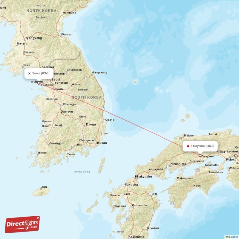 ICN - OKJ route map