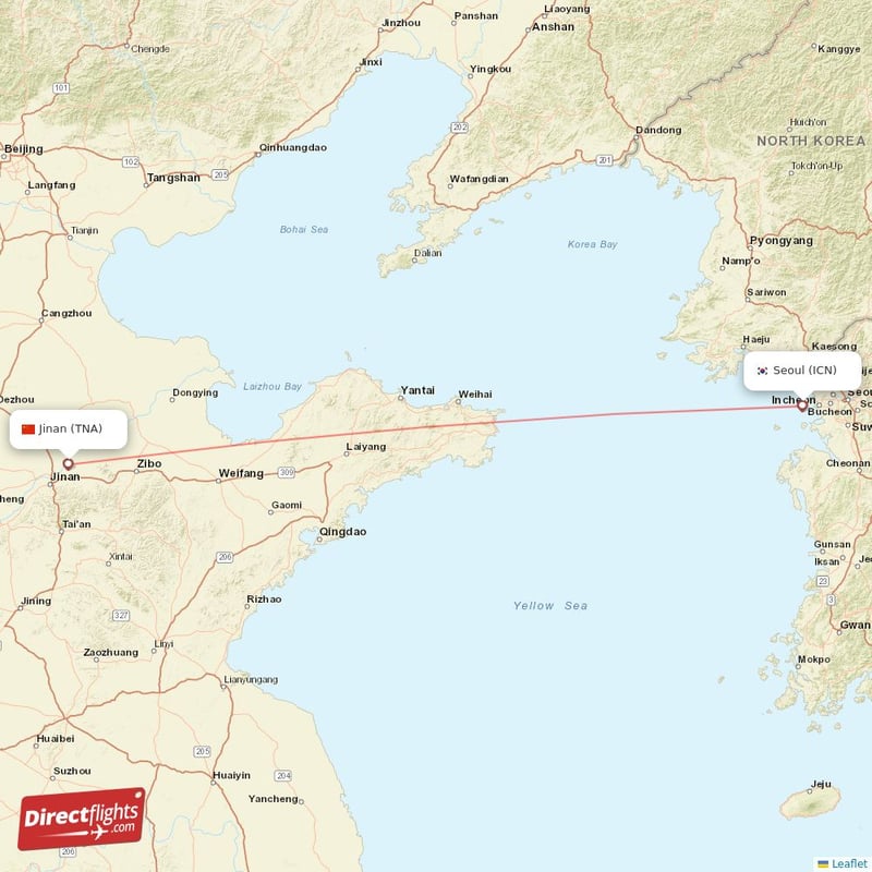 ICN - TNA route map