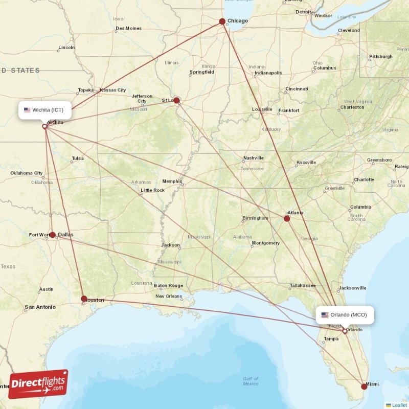 ICT - MCO route map