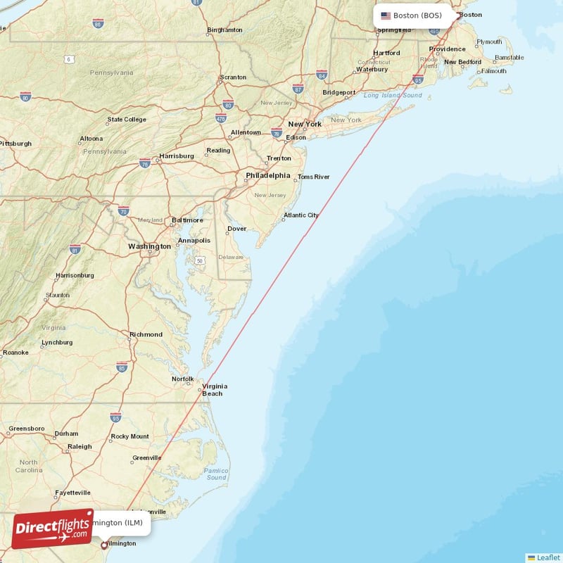 Direct flights from Wilmington to Boston ILM to BOS non stop