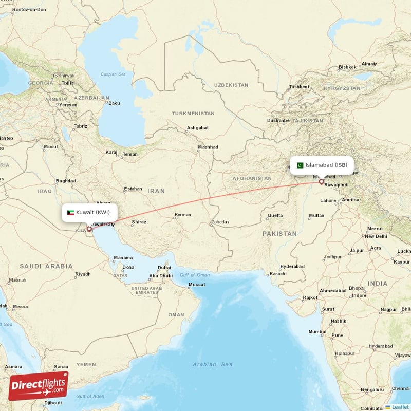 Direct flights from Islamabad to Kuwait ISB to KWI non stop