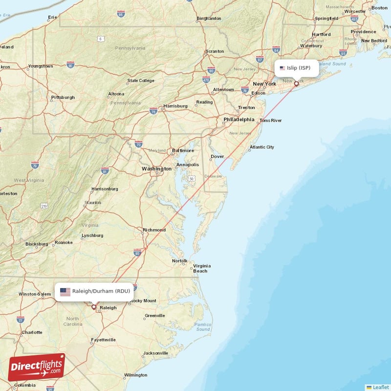 ISP - RDU route map