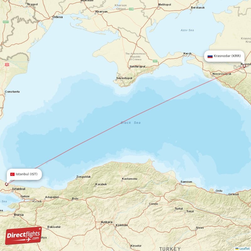 Direct flights from Istanbul to Krasnodar IST to KRR non stop