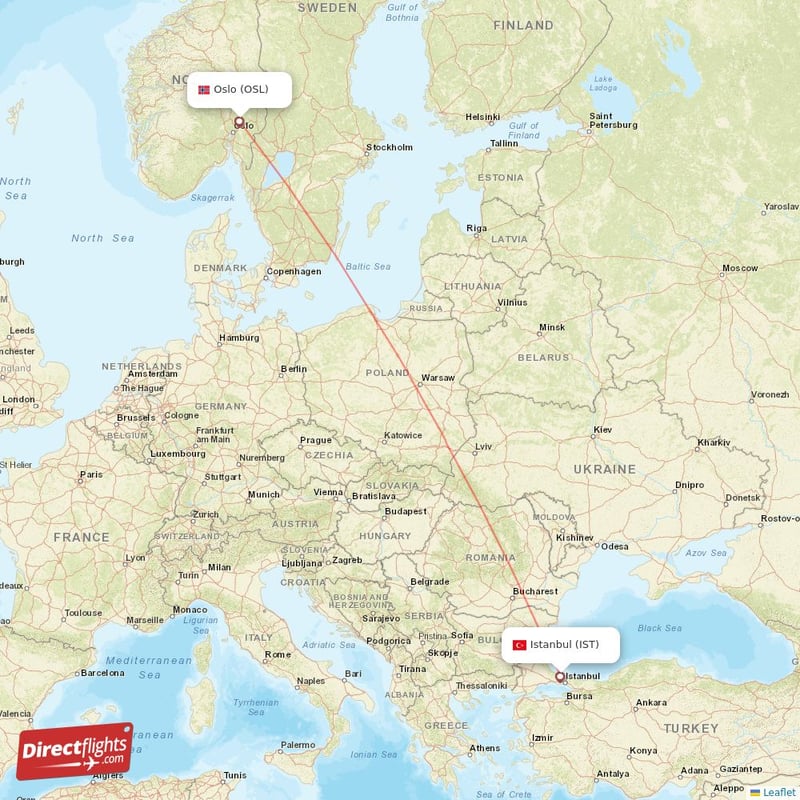 IST - OSL route map