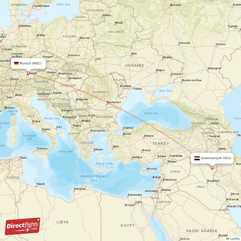 Direct Flights From Sulaimaniyah To Munich, ISU To MUC Non-stop ...