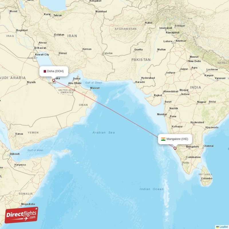IXE - DOH route map