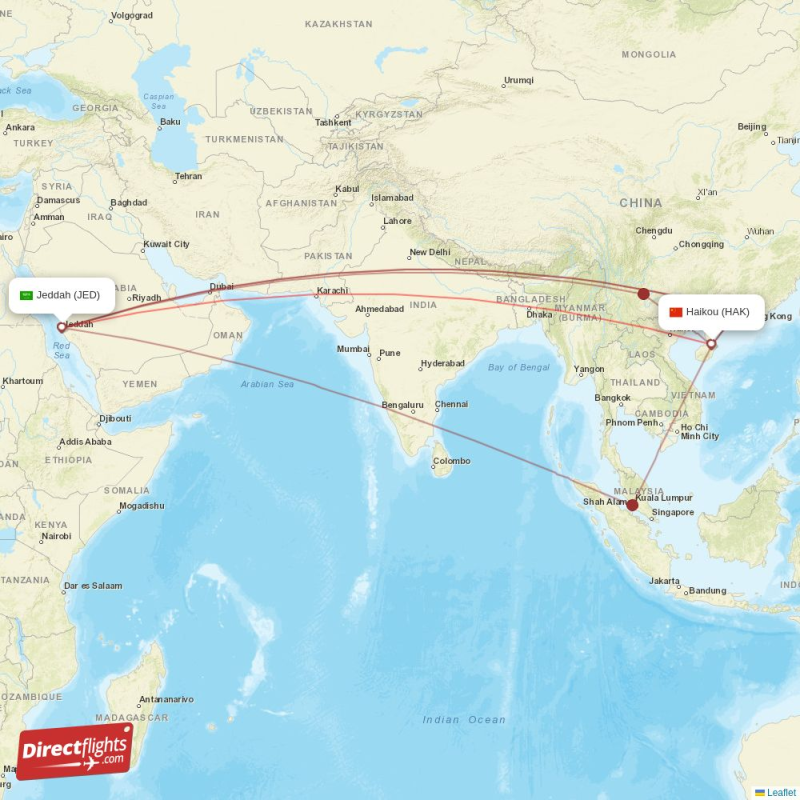 JED - HAK route map