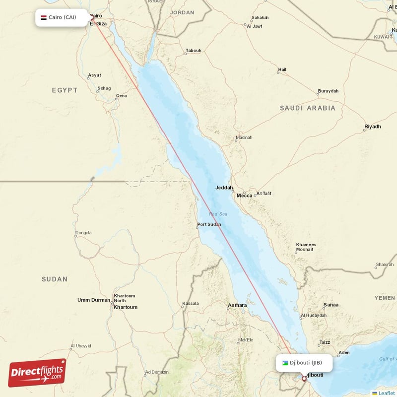 Direct flights from Djibouti to Cairo, JIB to CAI non-stop ...