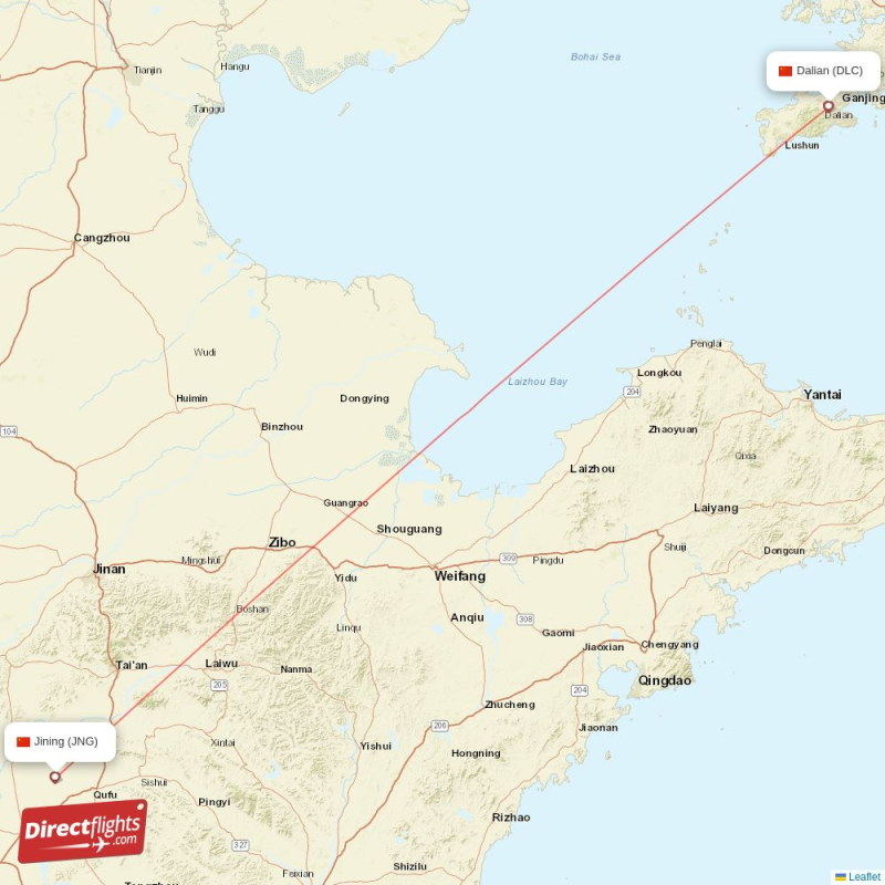 Direct flights from Jining to Dalian, JNG to DLC non-stop ...