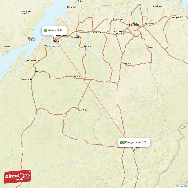 JPE - BEL route map